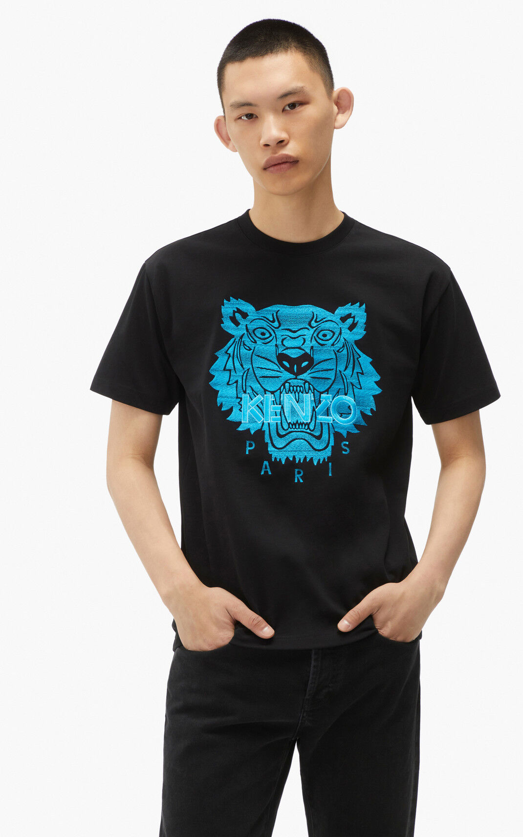 T Shirt Kenzo Homme Tiger loose fitting Noir IEPJT-6192